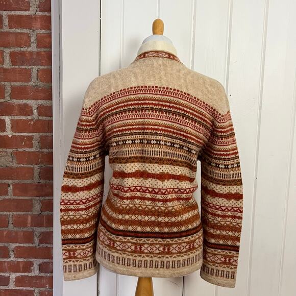 Telluride Clothing Co Nordic Fair Isle Wool Cardigan Sweater European Cottage L - Picture 6 of 8